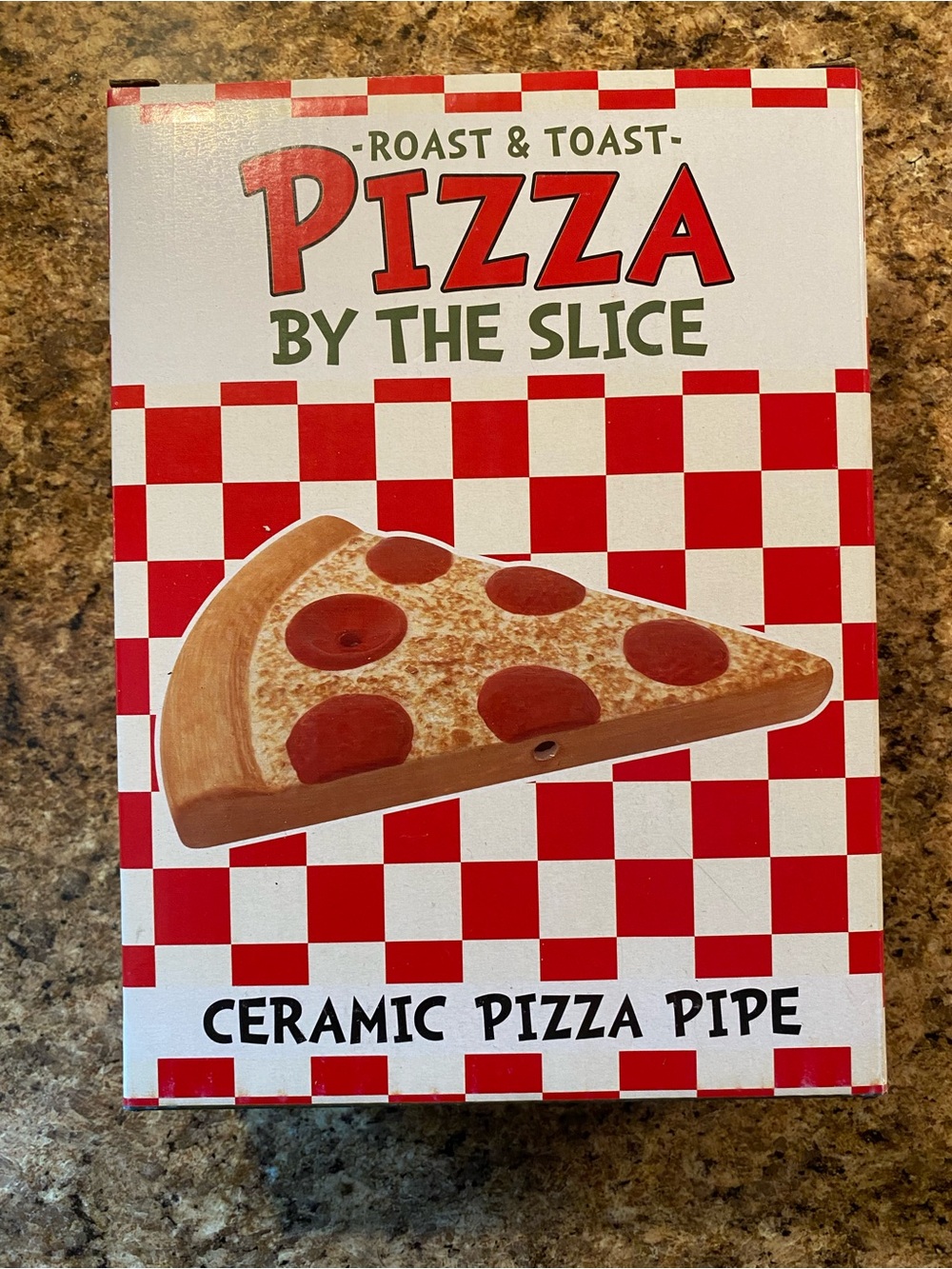 Pizza By The Slice Ceramic Pizza Pipe - Red & White Checkerboard